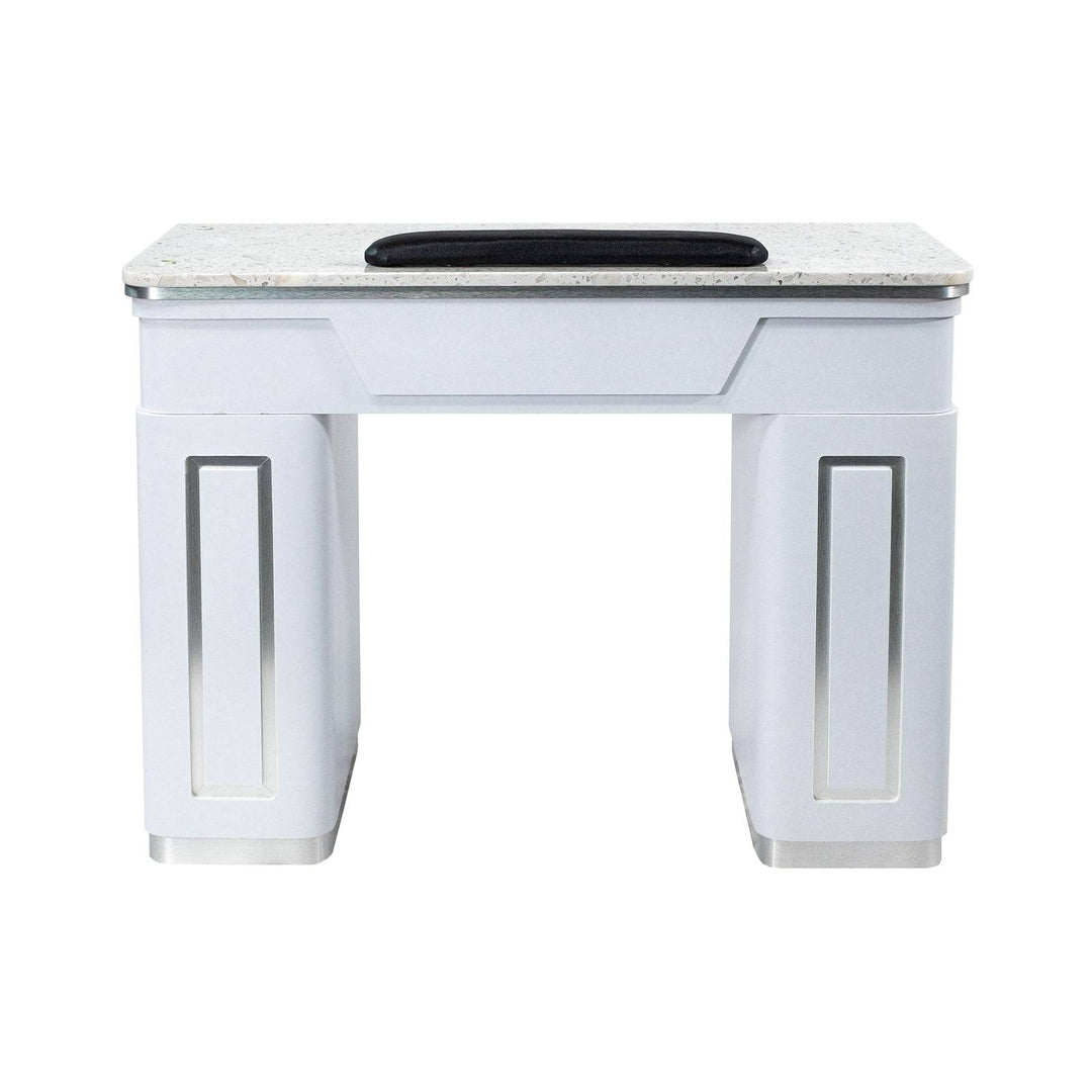 Mayakoba NAPA Manicure Table (White & Silver)