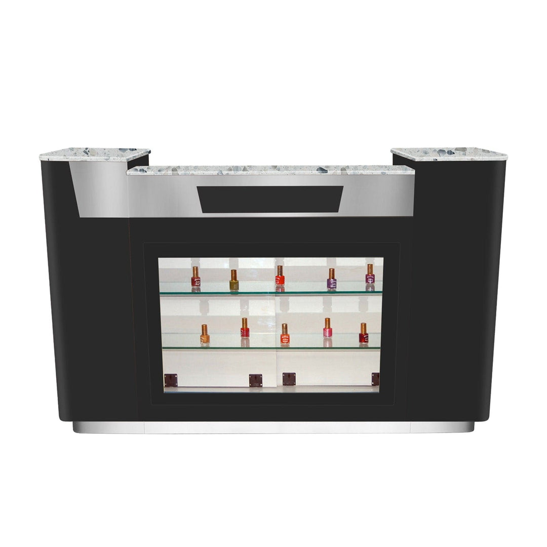 Mayakoba SONOMA Reception Desk with Glass Display Black JAT-NRTBL-3320-KIT