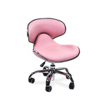 Mayakoba UMI Salon Pedicure Technician Stool, Rolling Seat with Adjustable 13"-15" Pink LGR-PDSTL-10612-PNK